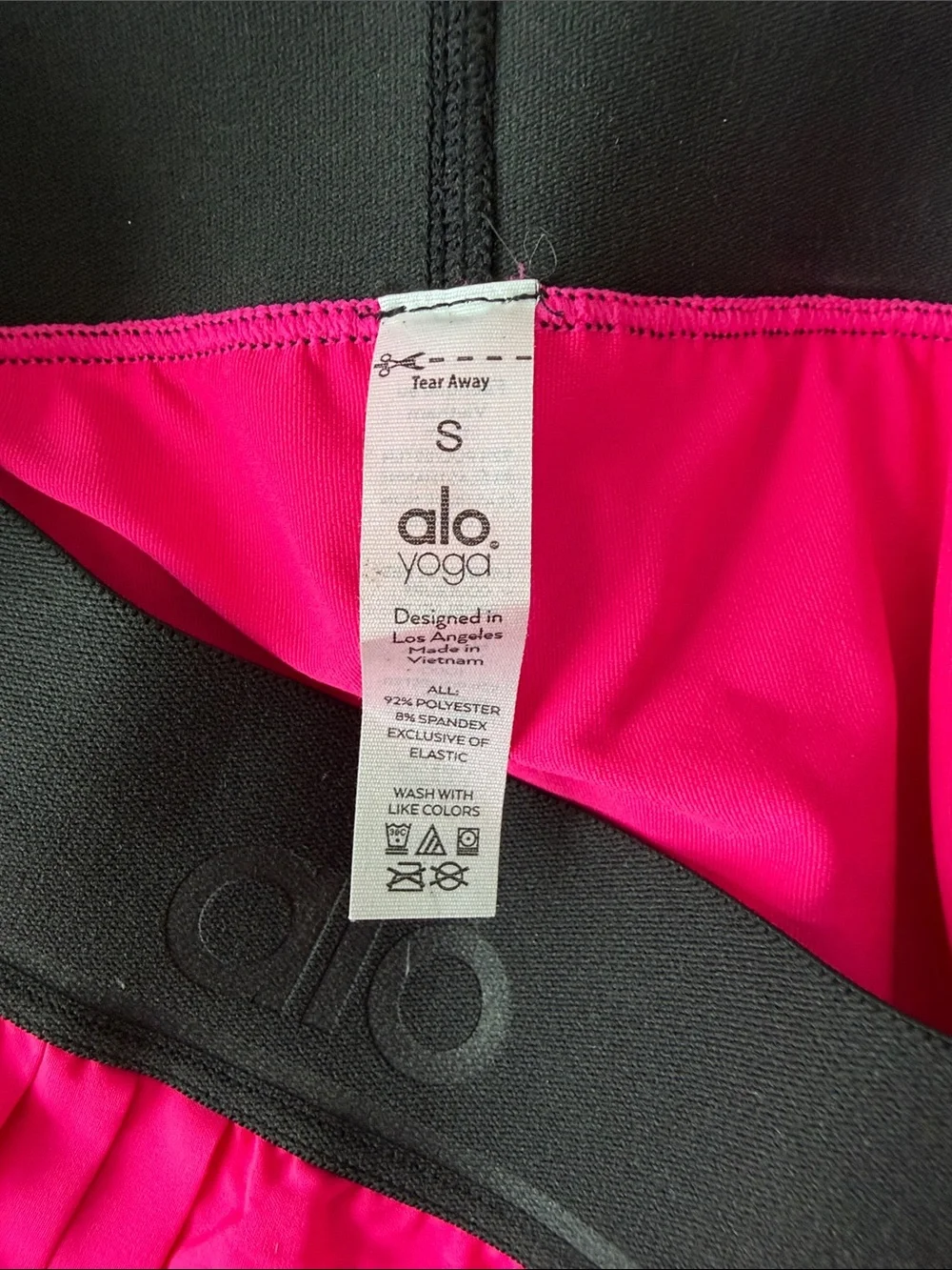 ALO Yoga Hot Pink Pleated Skirt with Black Waistband